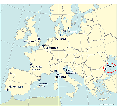 Map of Case Studies highlighting Varna