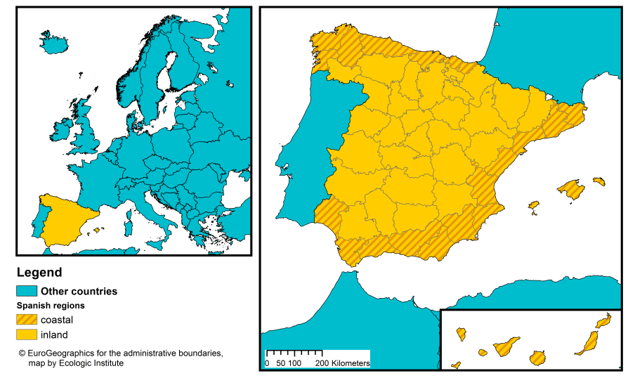 NUTS map of Spain