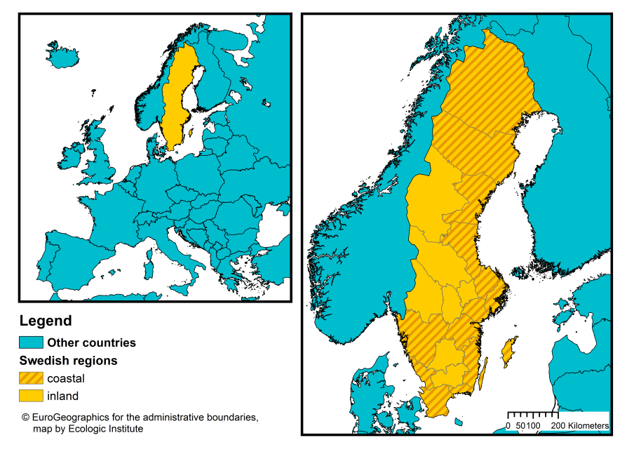 NUTS map of Sweden